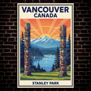 Vancouver, Canada : Affiche Vintage voyage des ann
