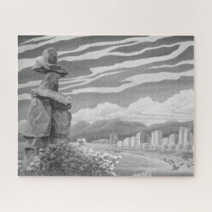 Vancouver Canada Art Puzzles - Inukshuk Art Gifts