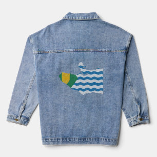 Vancouver Canada Flagge und Karte Jeansjacke