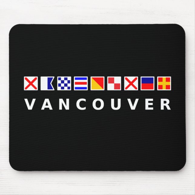Vancouver Canada Nautic Sailing Flags Dunkle Farbe Mousepad (Vorne)