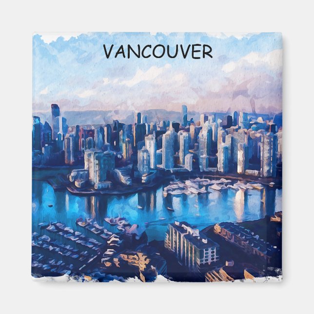 Vancouver Canada Panorama View Magnet (Vorne)