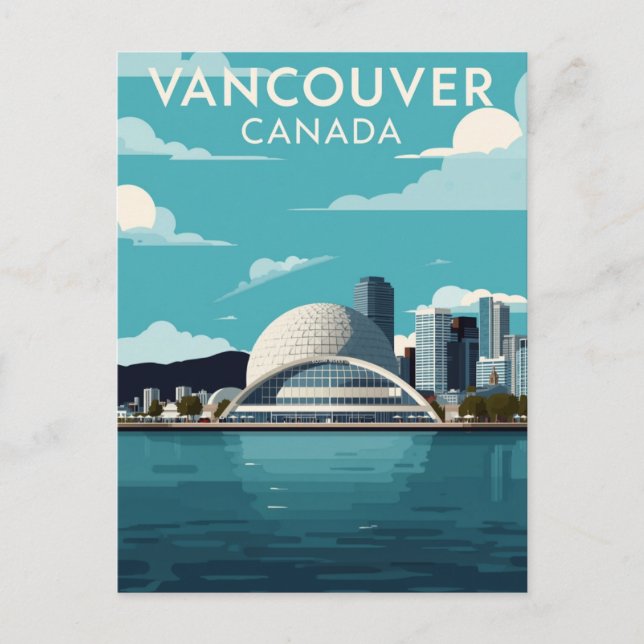 Vancouver Canada Retro Travel Postkarte (Vorderseite)