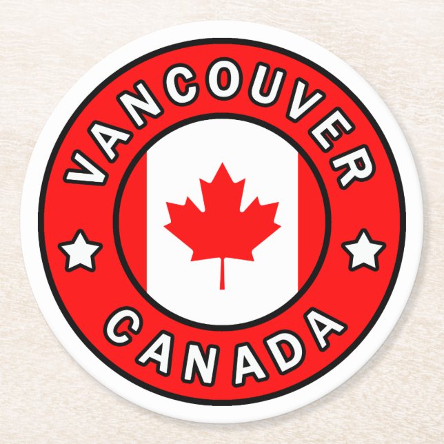 Vancouver Canada Runder Pappuntersetzer (Vorderseite)