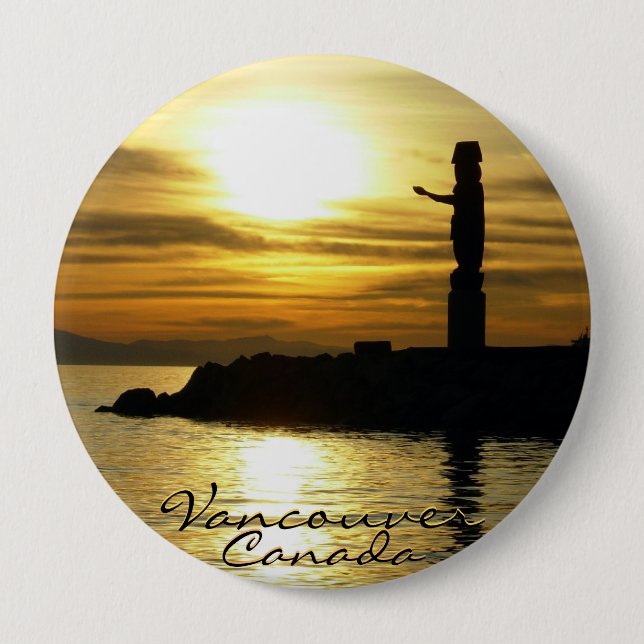 Vancouver Canada Souvenir Buttons Totem Loch Art (Vorderseite)