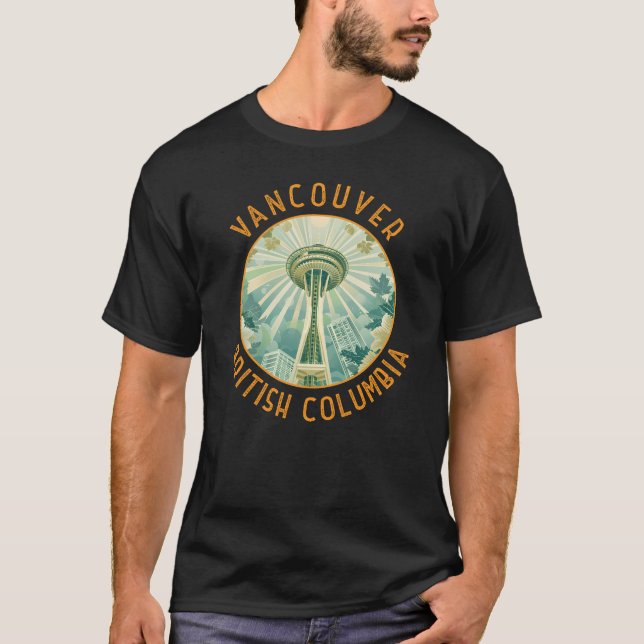 Vancouver Canada Space Needle Retro gestört T-Shirt (Vorderseite)