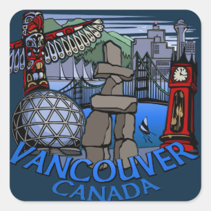 Vancouver Canada Stickers Sehenswürdigkeit Souveni