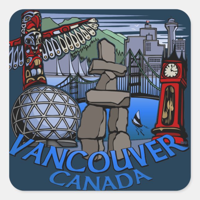 Vancouver Canada Stickers Sehenswürdigkeit Souveni (Vorderseite)