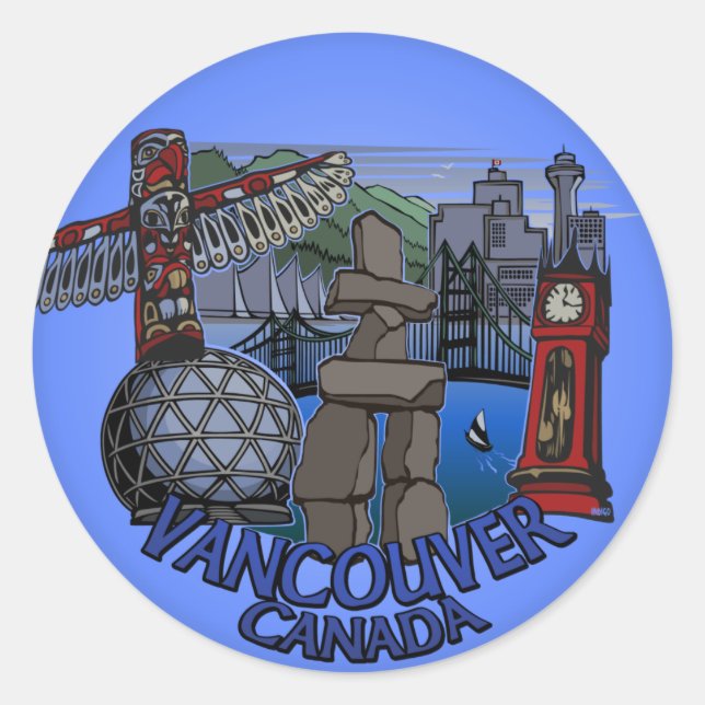 Vancouver Canada Stickers Sehenswürdigkeit Souveni (Vorderseite)