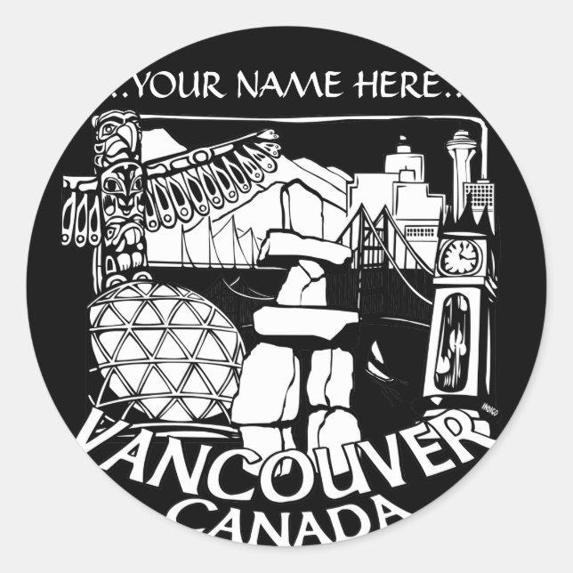 Vancouver Canada Stickers Totem Pole Sehenswürdigk (Vorderseite)
