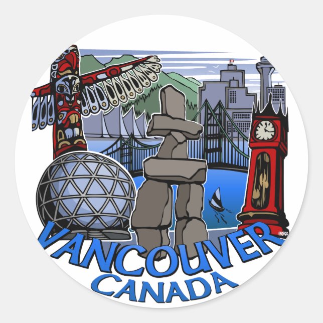 Vancouver Canada Stickers Totem Pole Sehenswürdigk (Vorderseite)