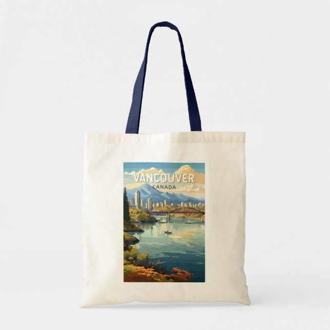 Vancouver Canada Travel Art Vintag Tragetasche (Vorne)