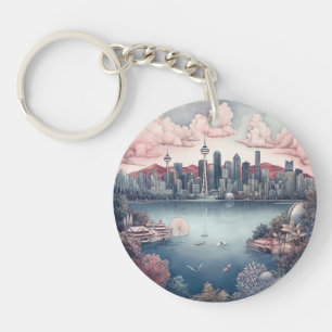 Vancouver City Canada Peinture de voyage