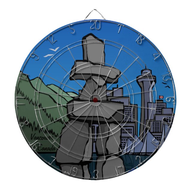 Vancouver Dartboard Totem Pole Souvenir Dartboard Dartscheibe (vorne)