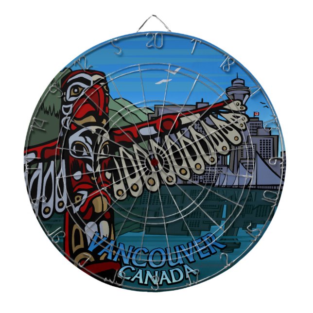 Vancouver Dartboard Totem Pole Souvenir Dartboard Dartscheibe (vorne)