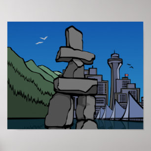 Vancouver First Nation Poster Inukshuk Wohngestalt