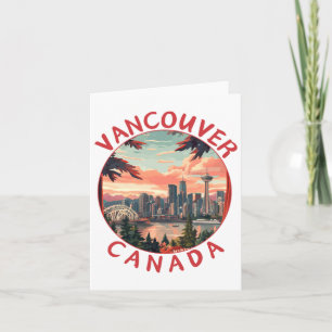 Vancouver in Kanada Retro Vector Travel Art Landsc Karte