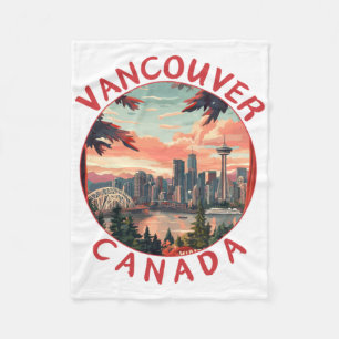 Vancouver in Kanada Retro-Vektor-Reise Kunst Lands Fleecedecke