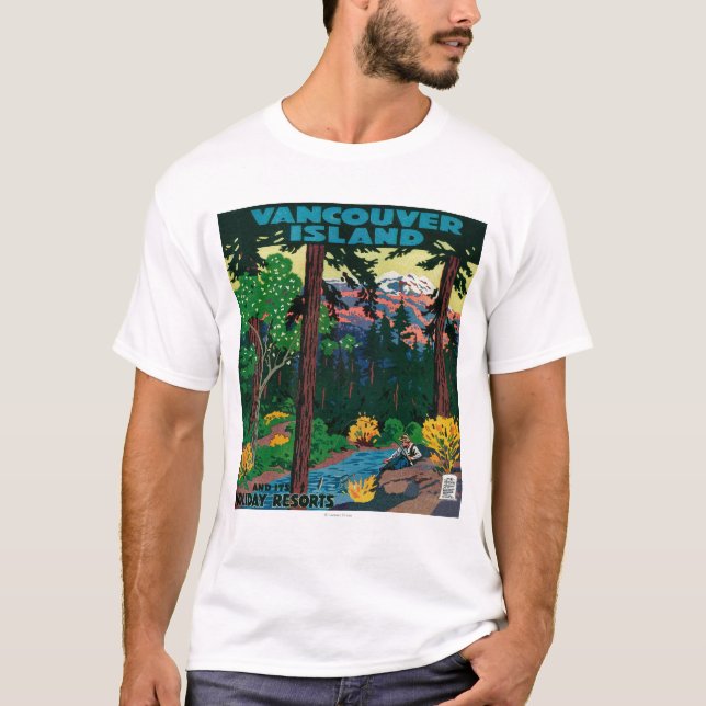 Vancouver-Insel-Werbungs-Plakat T-Shirt (Vorderseite)
