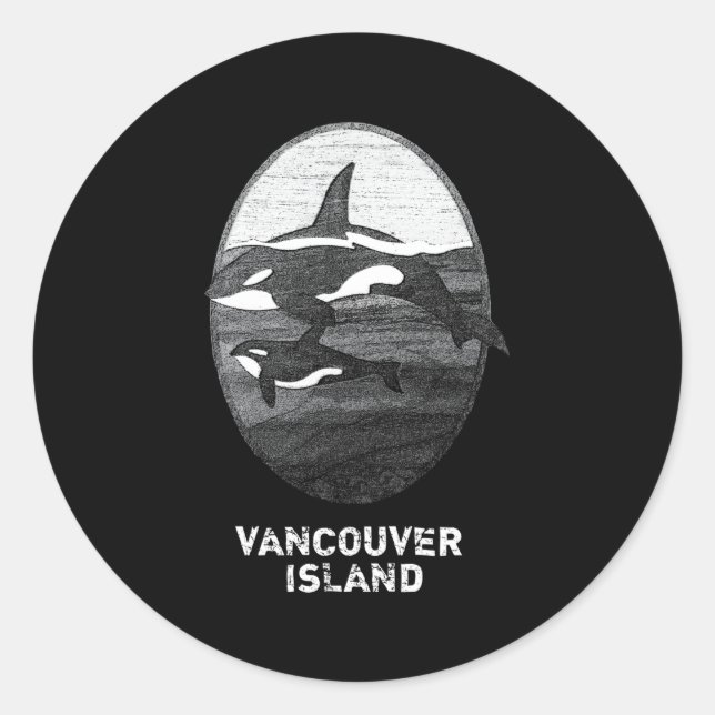Vancouver Island Bc Canada Orca Er Whale Runder Aufkleber (Vorderseite)