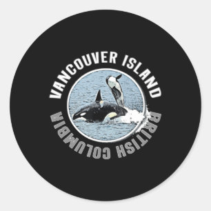 Vancouver Island BC Canada Orca Whales Adventure K Runder Aufkleber