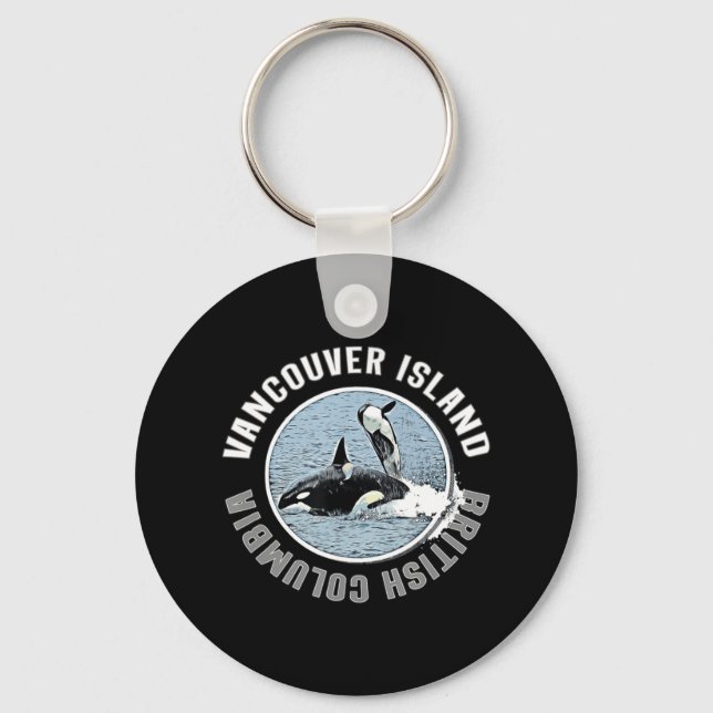 Vancouver Island BC Canada Orca Whales Adventure K Schlüsselanhänger (Vorderseite)
