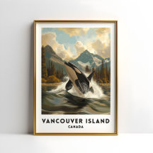 Vancouver Island Canada Affiche de voyage Orca