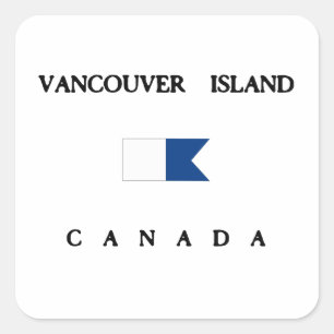 Vancouver Island Canada Alpha Dive Flag Quadratischer Aufkleber