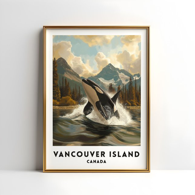 Vancouver Island Canada Travel Poster Orca (Von Creator hochgeladen)