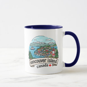 Vancouver Island Kanada Hübsche Farbige Skyline Tasse