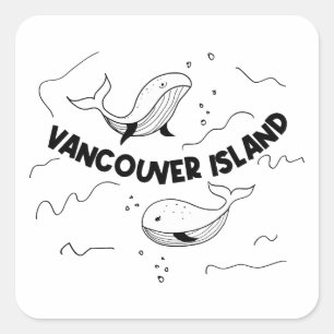 Vancouver Island Kanada Wale Quadratischer Aufkleber
