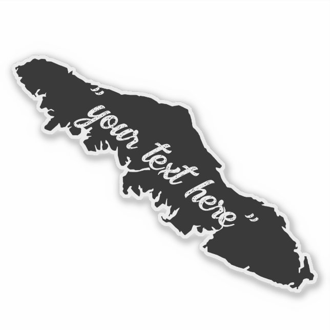 Vancouver Island Map Kontur Benutzerdefinierter Te Aufkleber (Vorderseite)