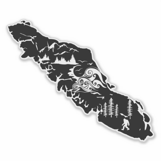 Vancouver Island Places West Coast Vinyl Sticker (Vorderseite)