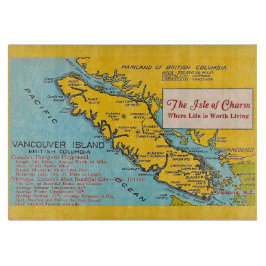 Vancouver Island Vintage Karte Schneidebrett