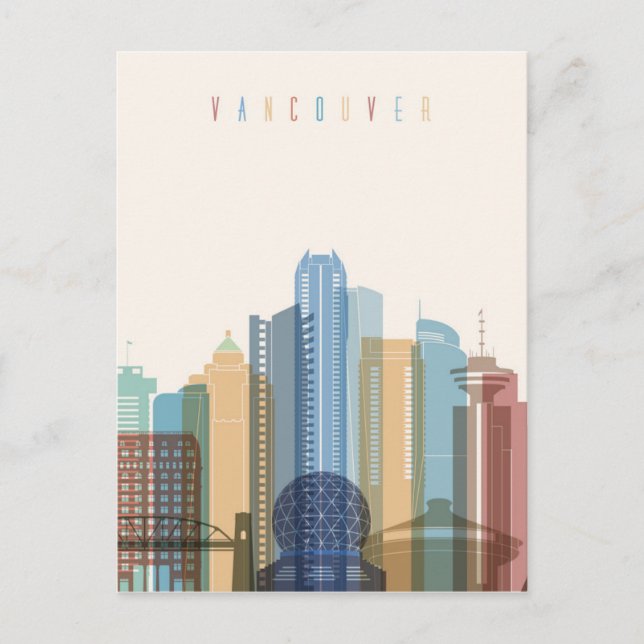 Vancouver, Kanada | City Skyline Postkarte (Vorderseite)