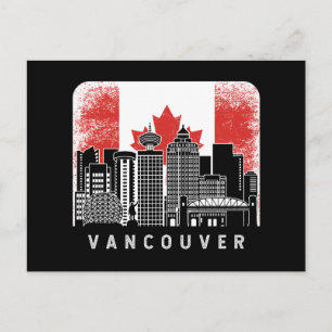 Vancouver Kanada Skyline Vintage-Flagge Postkarte