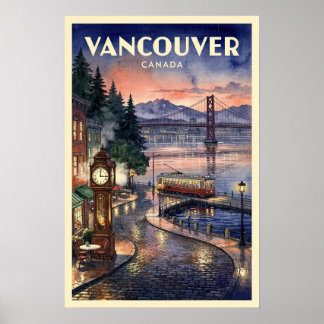Vancouver Kanada Vintage-Reise Poster