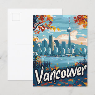 Vancouver Kanada Vintage Retro Reiseillustration Postkarte