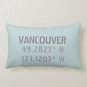 Vancouver Latitude Longitude Throw Kissen