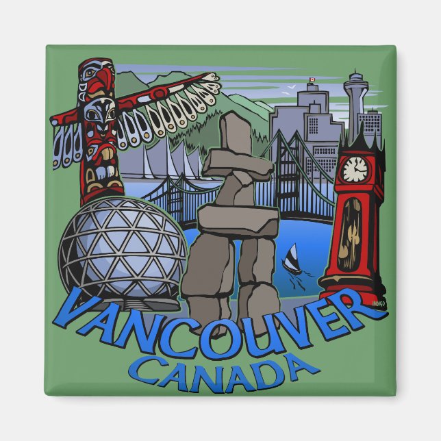 Vancouver Magnet Souvenir Magnet Buttons & Geschen (Vorne)