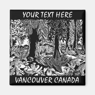 Vancouver Magnet Souvenir Stanley Park Forêt Cadea