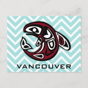 Vancouver nautisches Stammes-Totem-Tattoo Orca-Wal Postkarte