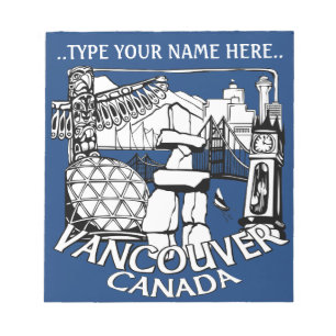 Vancouver Notepad Personalisiert Vancouver Souveni Notizblock