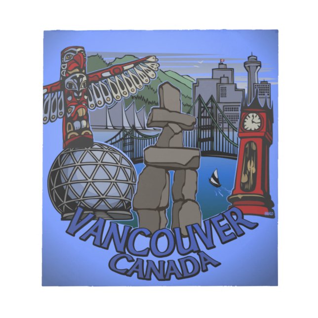 Vancouver Notepad Vancouver Sehenswürdigkeiten Sou Notizblock (Vorderseite)