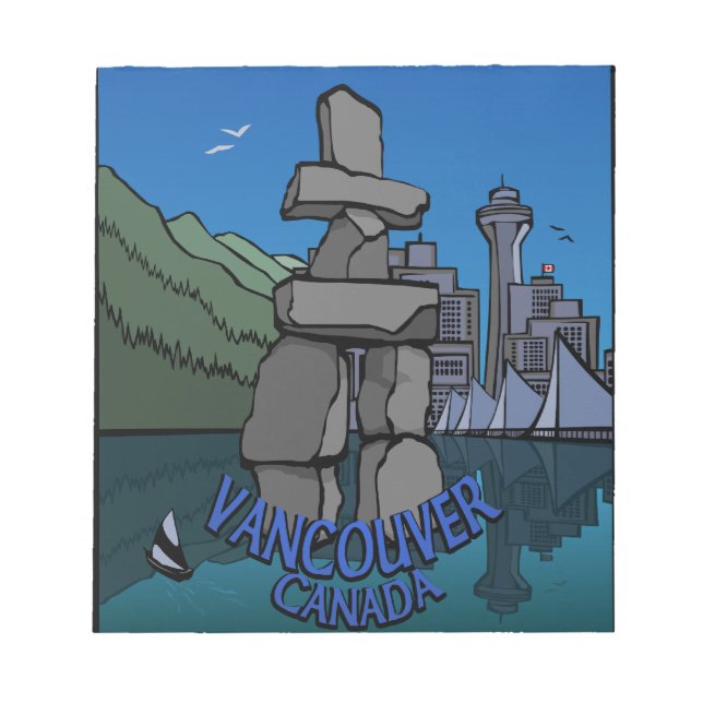 Vancouver Notepad Vancouver Sehenswürdigkeiten Sou Notizblock (Vorderseite)