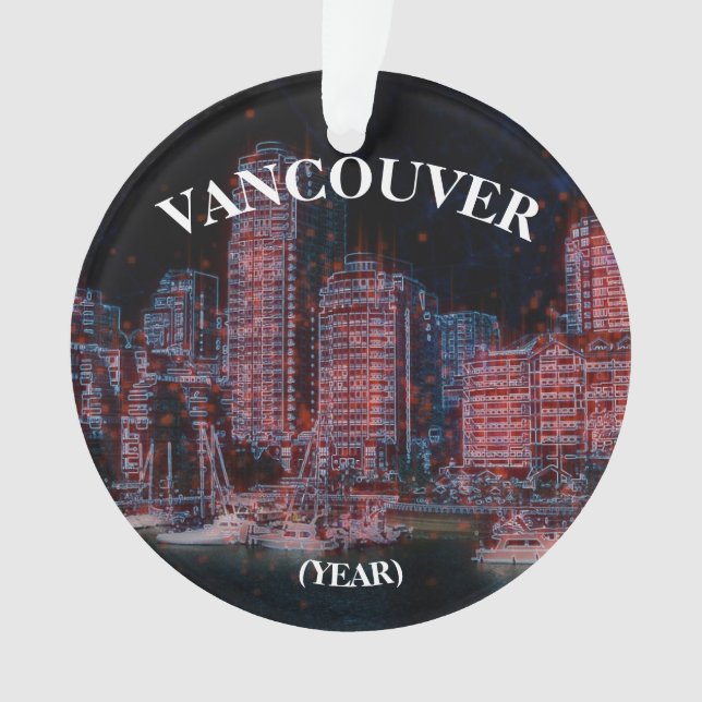 Vancouver Panoramic Souvenir Weihnachtsdekoration Ornament (Vorderseite)