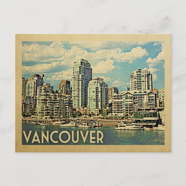 Vancouver Postcard Canada Vintage Travel Postkarte (Vorderseite)