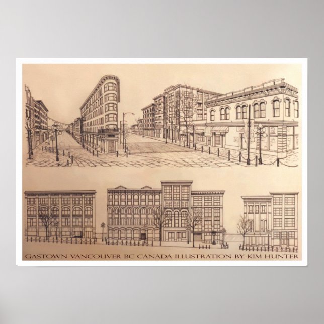 Vancouver Poster Gastown Illustration Art Collecti (Vorne)