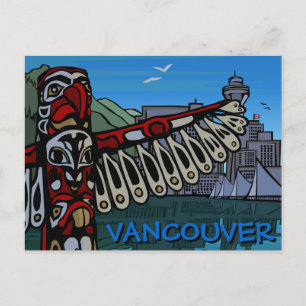Vancouver-Postkarten Totempfahl- und Wahrzeichen-K Postkarte