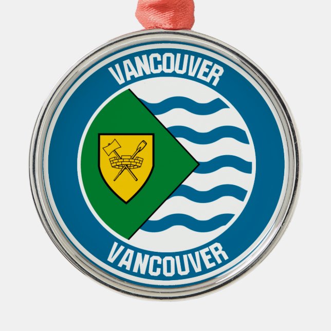 Vancouver Round Emblem Ornament Aus Metall (Vorne)
