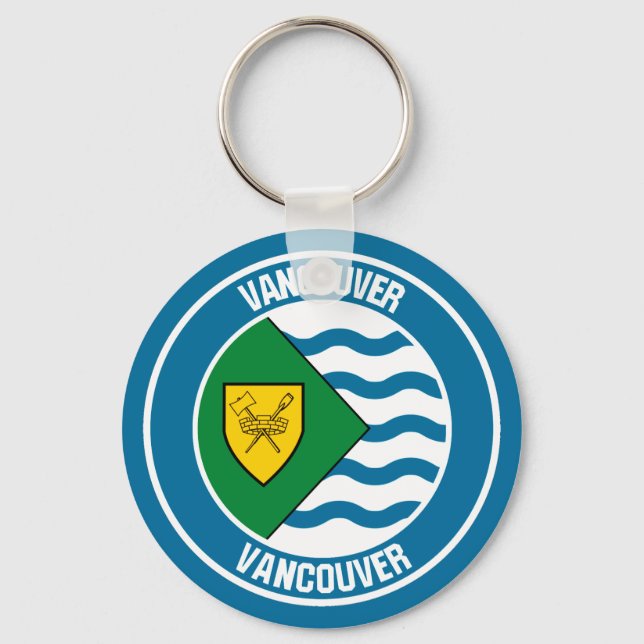Vancouver Runde Emblem Schlüsselanhänger (Vorderseite)